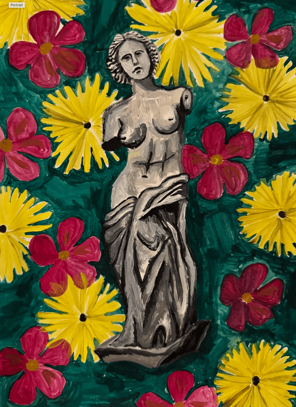 Venus in Spring, 2022 — gouache on paper, by Melanie Chen